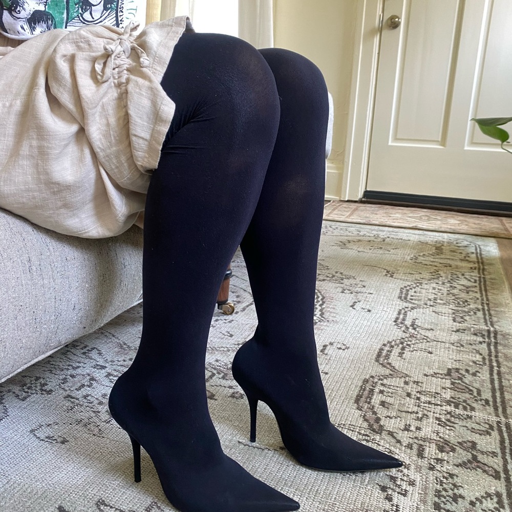 Balenciaga Black knife cloth Stiletto Heels